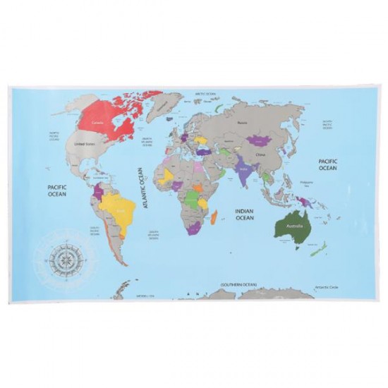 Poster τοίχου «Παγκόσμιος χάρτης», "scratch", 88x52εκ.