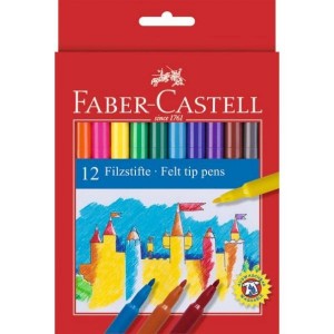 Μαρκαδόροι Ζωγραφικής FABER CASTELL Λεπτοί 12 χρώματα 554212 