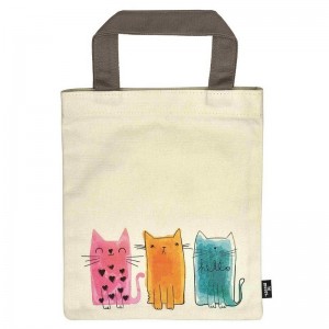 Τσάντα βιβλίου Υφασμάτινη Cat 23x20