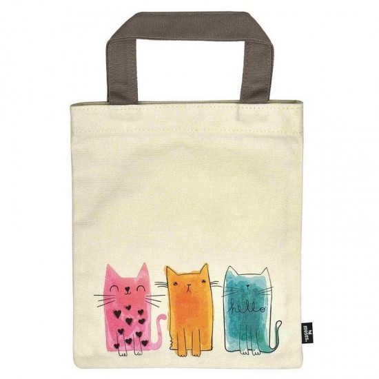 Τσάντα βιβλίου Υφασμάτινη Cat 23x20