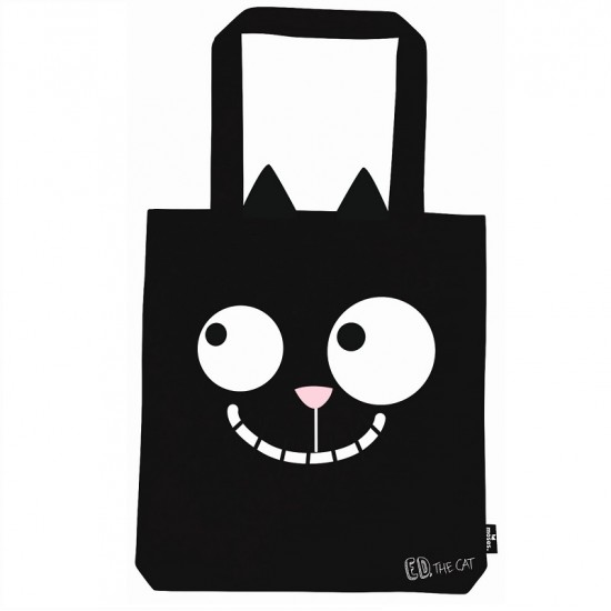 Τσάντα Ώμου Υφασμάτινη Ed, the cat Black 39x42