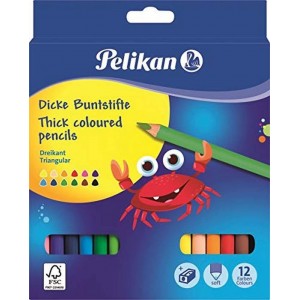 Ξυλομπογιές Pelikan 12 χρώματα Jumbo Τριγ. 