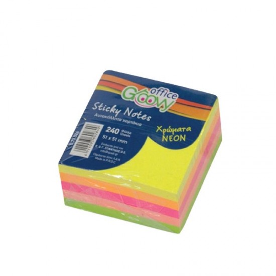 Αυτοκόλλητα Post it κύβος 240 mini neon χαρτάκια (51x51) 