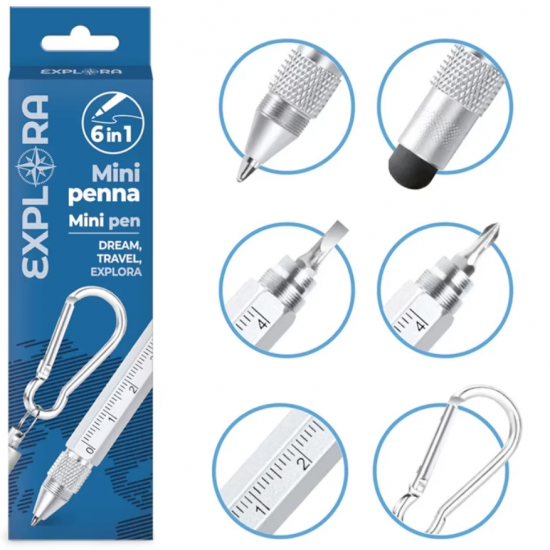 Στυλό Explora mini Μπρελοκ Πολυλειτουργικό 6 in one 