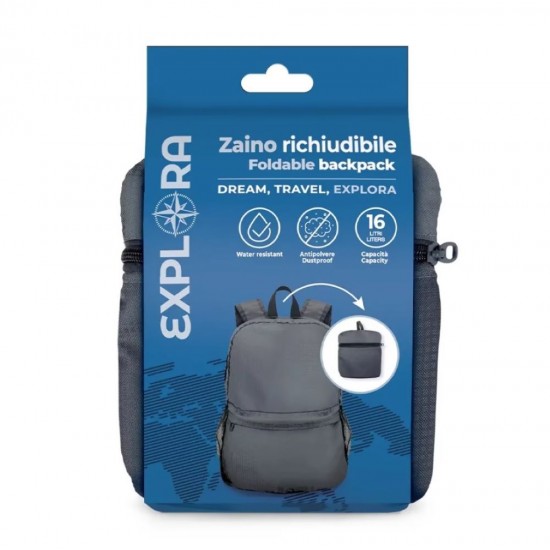 Τσάντα Ταξιδιού Explora Αναδιπλώμενη 30x41x12 cm Μαύρη