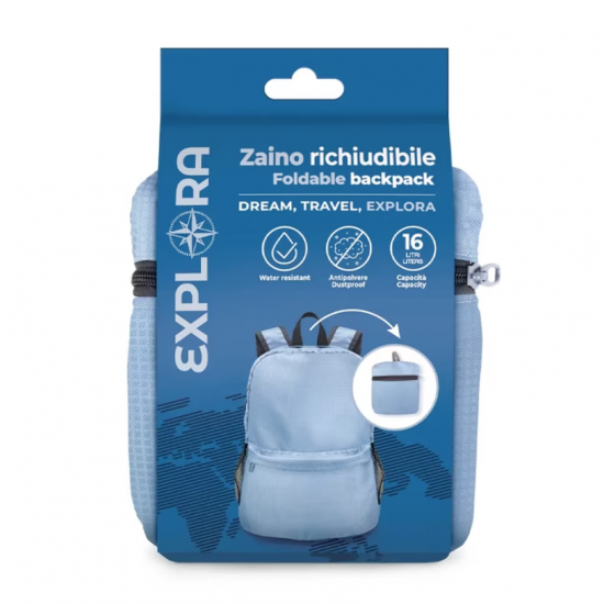 Τσάντα Ταξιδιού Explora Αναδιπλώμενη 30x41x12 cm Γαλάζια