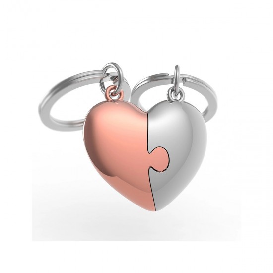 Μπρελόκ Metalmorphose Love Puzzle Rose-Gold/Silver