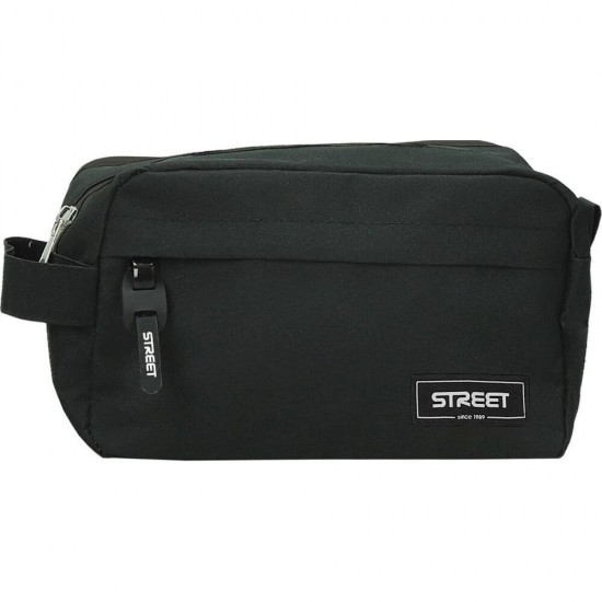 Κασετίνα Street big oval black βαρελάκι 22χ8χ13cm